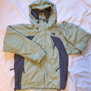 Women's The North Face Hyvent Zip-up Hooded Rain Jacket Green Large